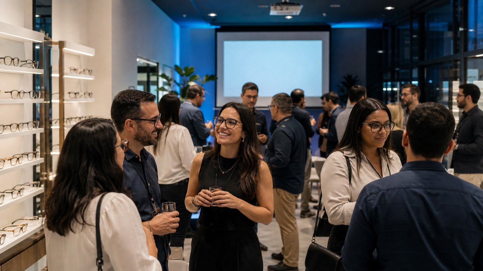 Encontro demonstrativo de empresários ópticos em comunidade